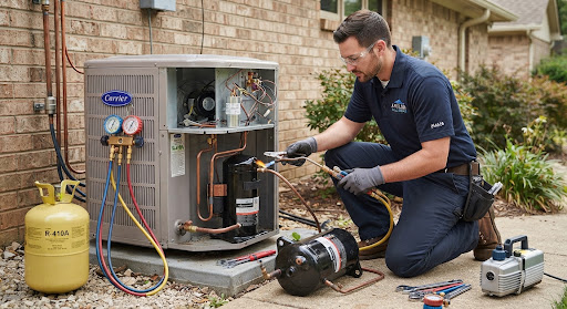 Compressor replacement and gas refill at Al Rayyan Commercial Complex